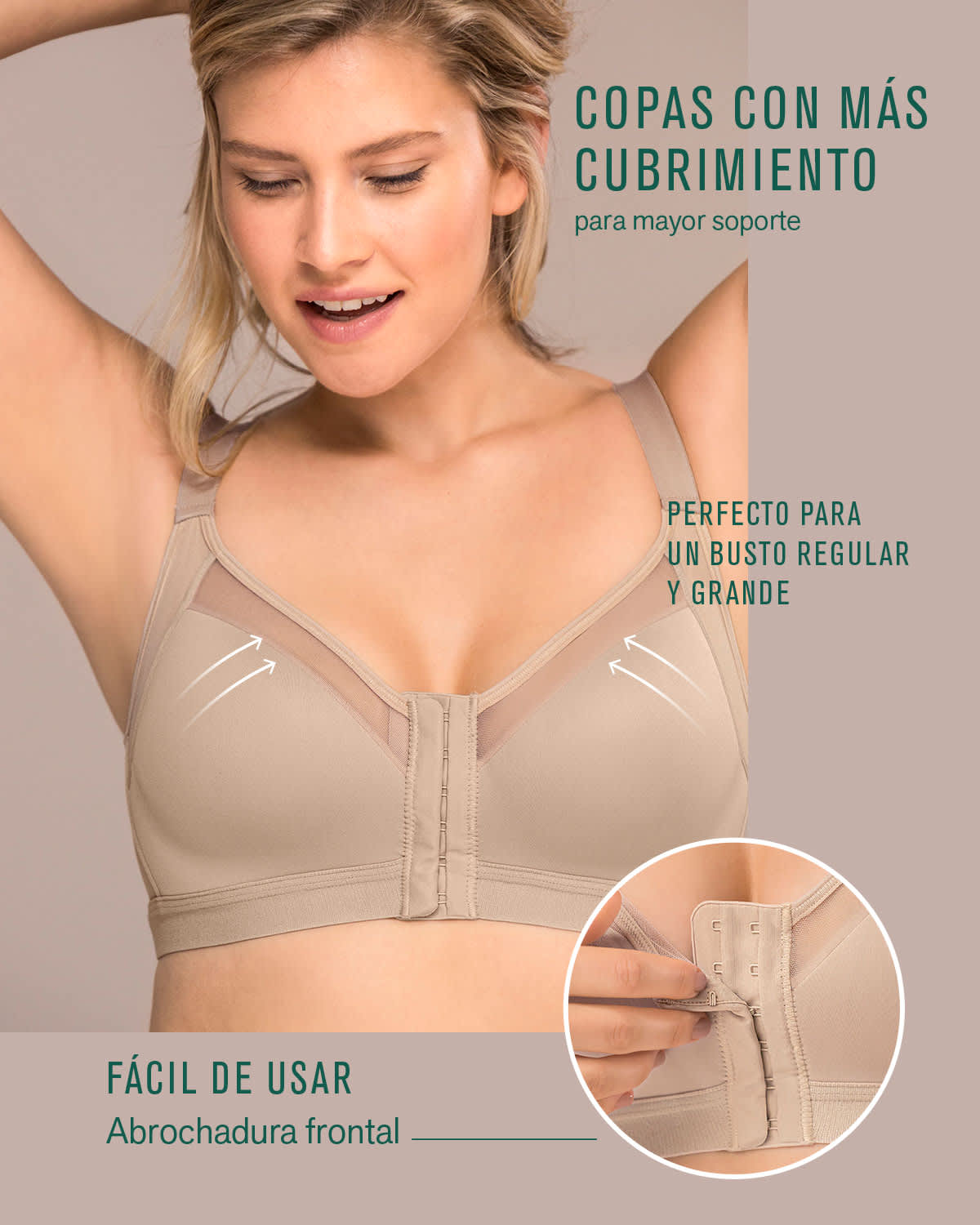 Sujetador facilitador de postura con copas en espuma multibenefit#all_variants