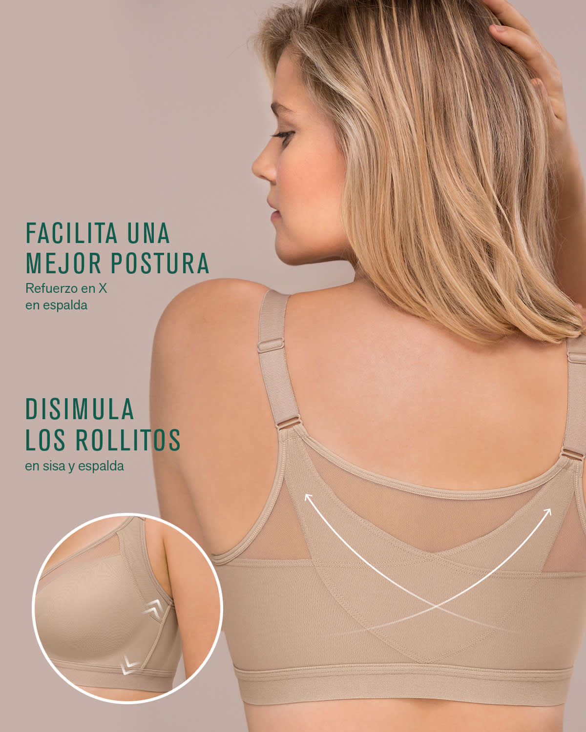 Sujetador facilitador de postura con copas en espuma multibenefit#all_variants