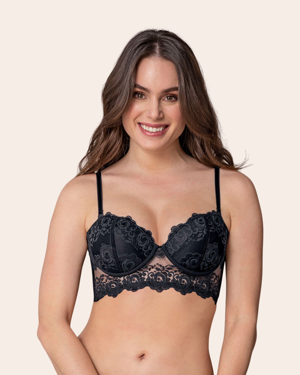 Sujetador tipo bustier de push up suave#color_700-negro