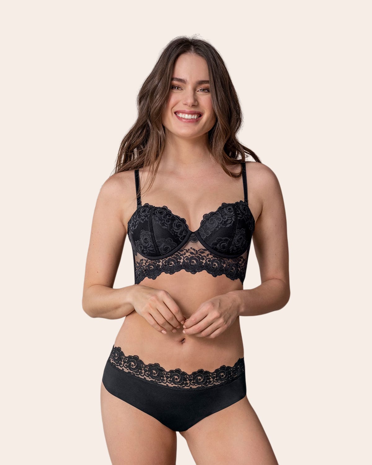 Sujetador tipo bustier de push up suave#color_700-negro