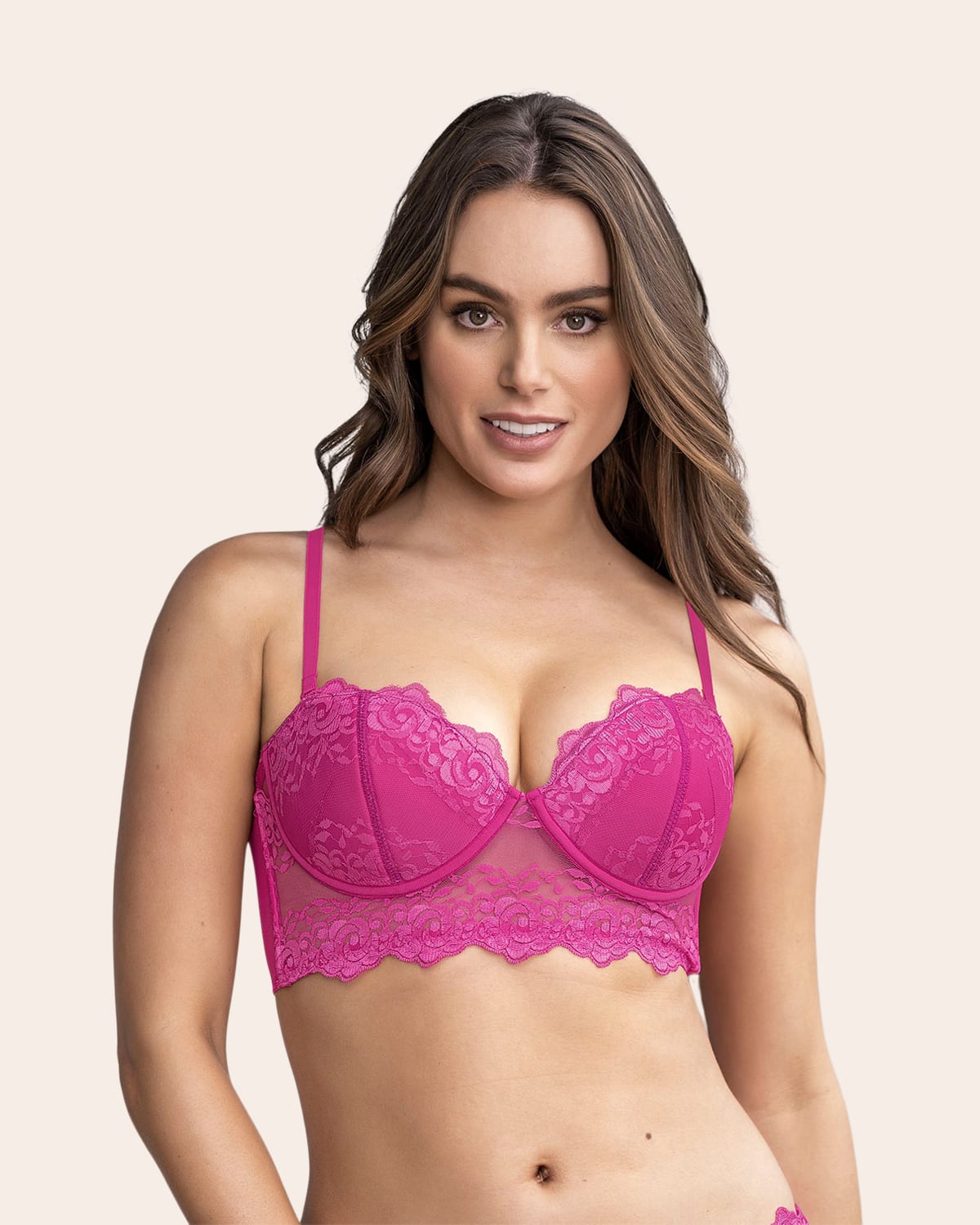 Sujetador tipo bustier de push up suave#color_944-fucsia