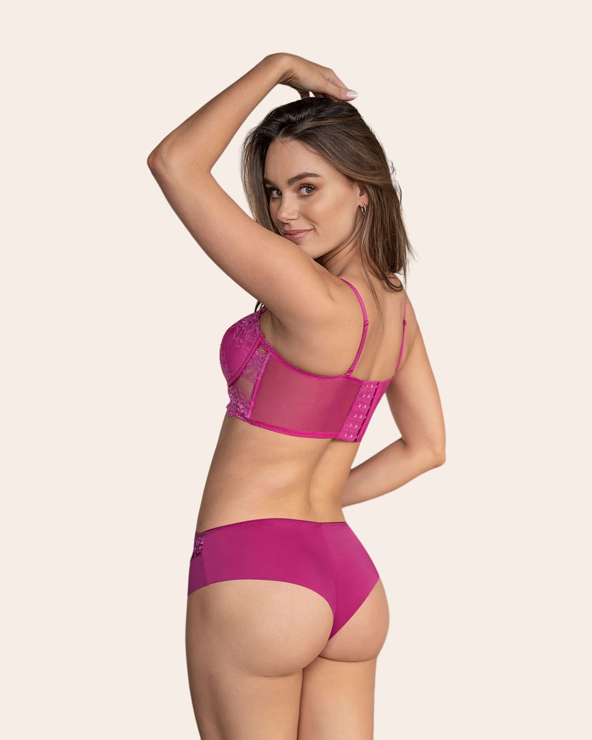 Sujetador tipo bustier de push up suave#color_944-fucsia