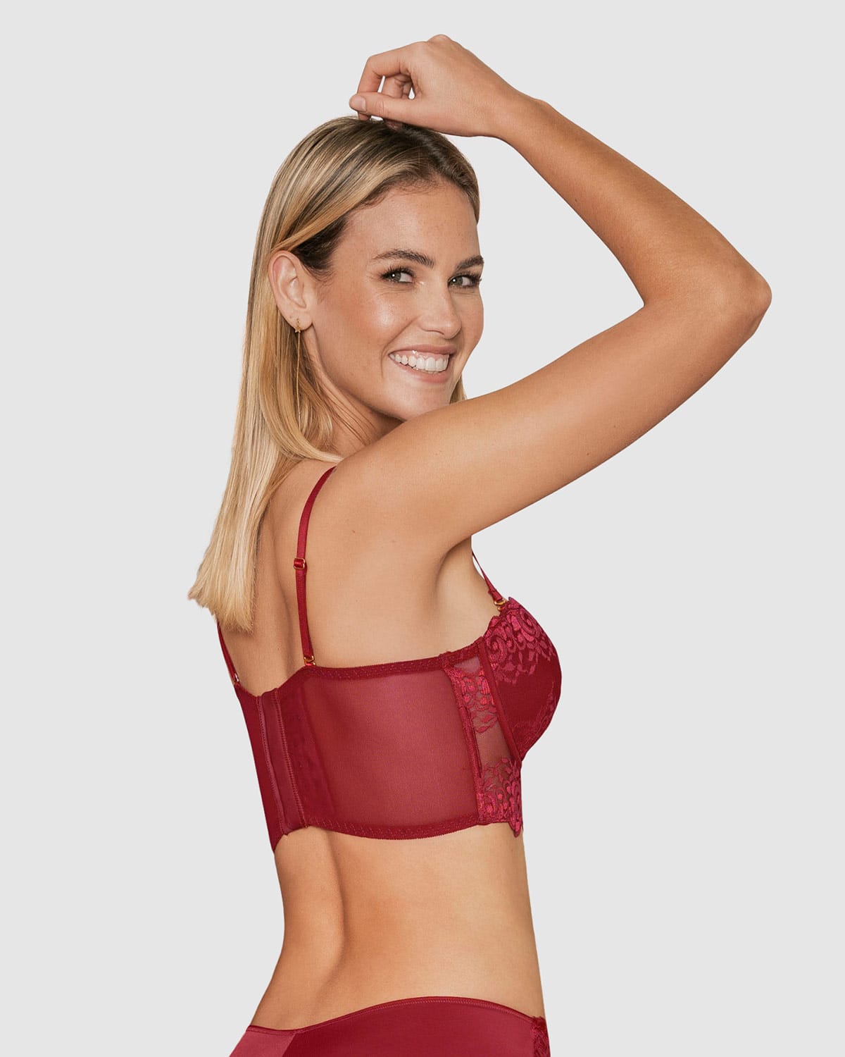 Sujetador tipo bustier de push up suave#color_a40-rojo