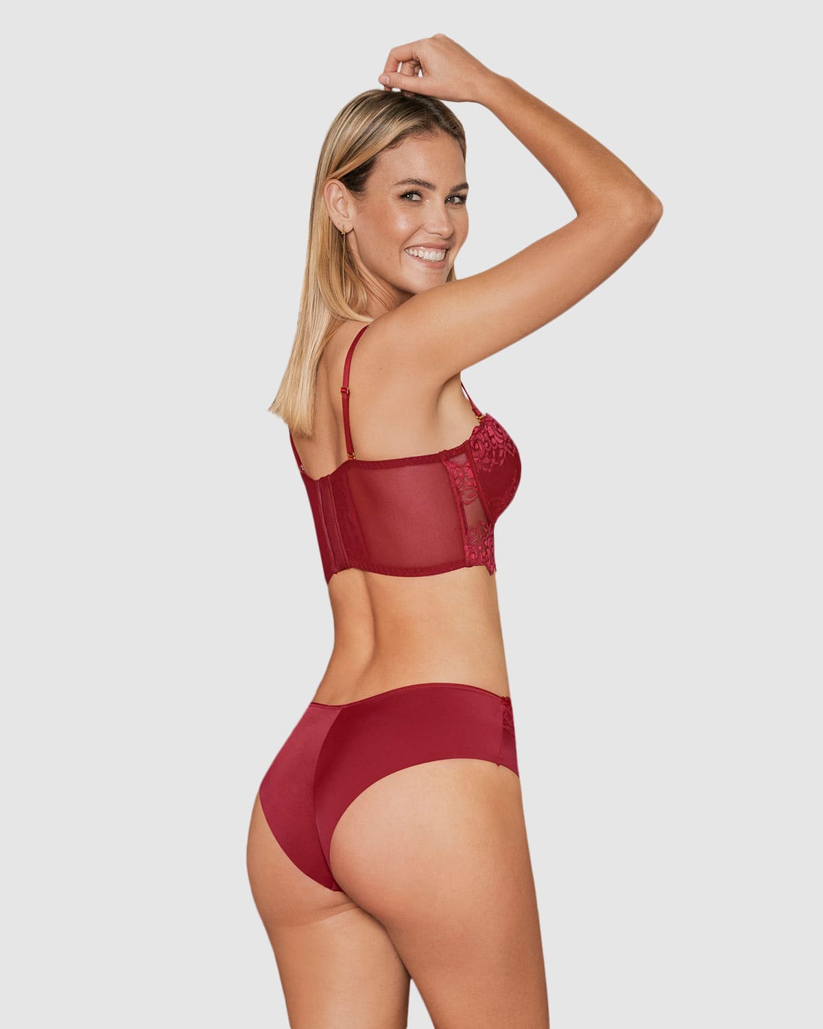 Sujetador tipo bustier de push up suave#color_a40-rojo