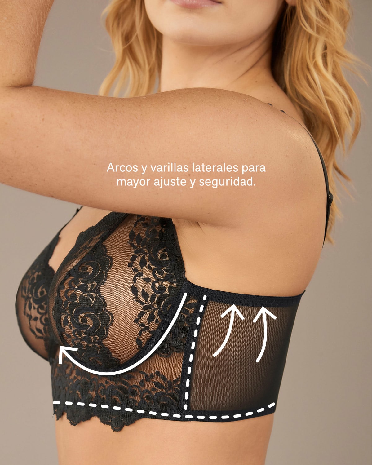 Sujetador tipo bralette en encaje y transparencias#all_variants