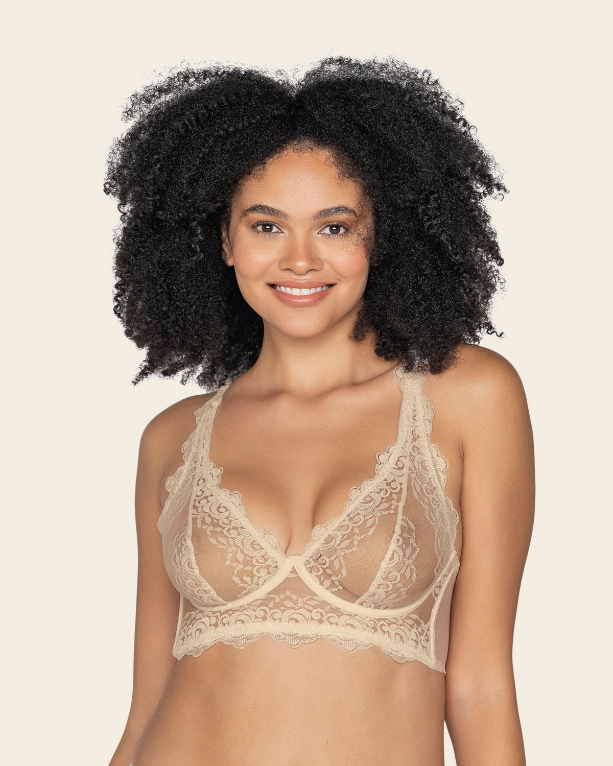 Sujetador tipo bralette en encaje y transparencias#color_898-marfil