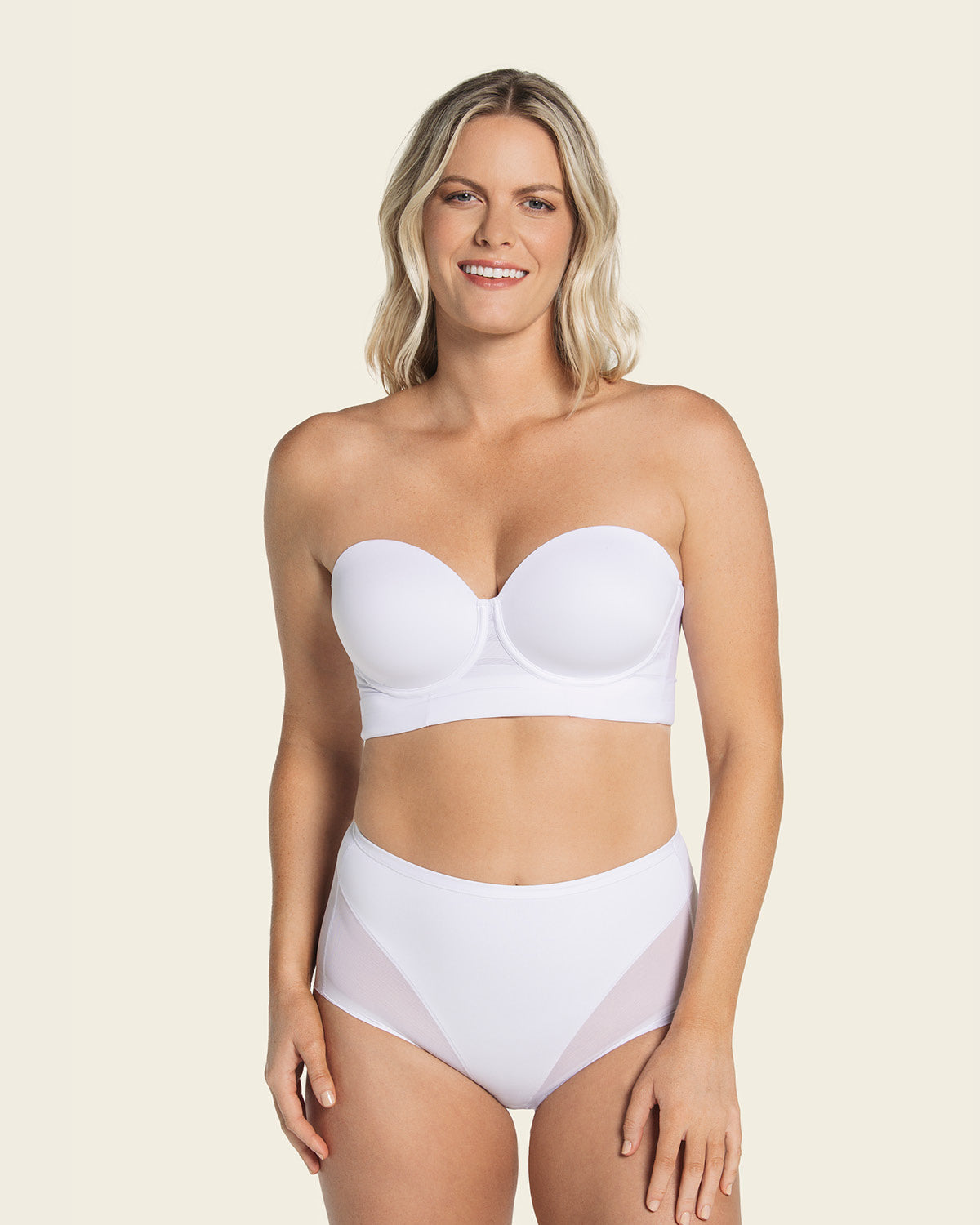 Sujetador tipo bustier support sin tirantes#color_000-blanco