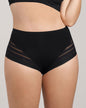 Braga faja clásica con control moderado de abdomen y bandas en tul#color_700-negro