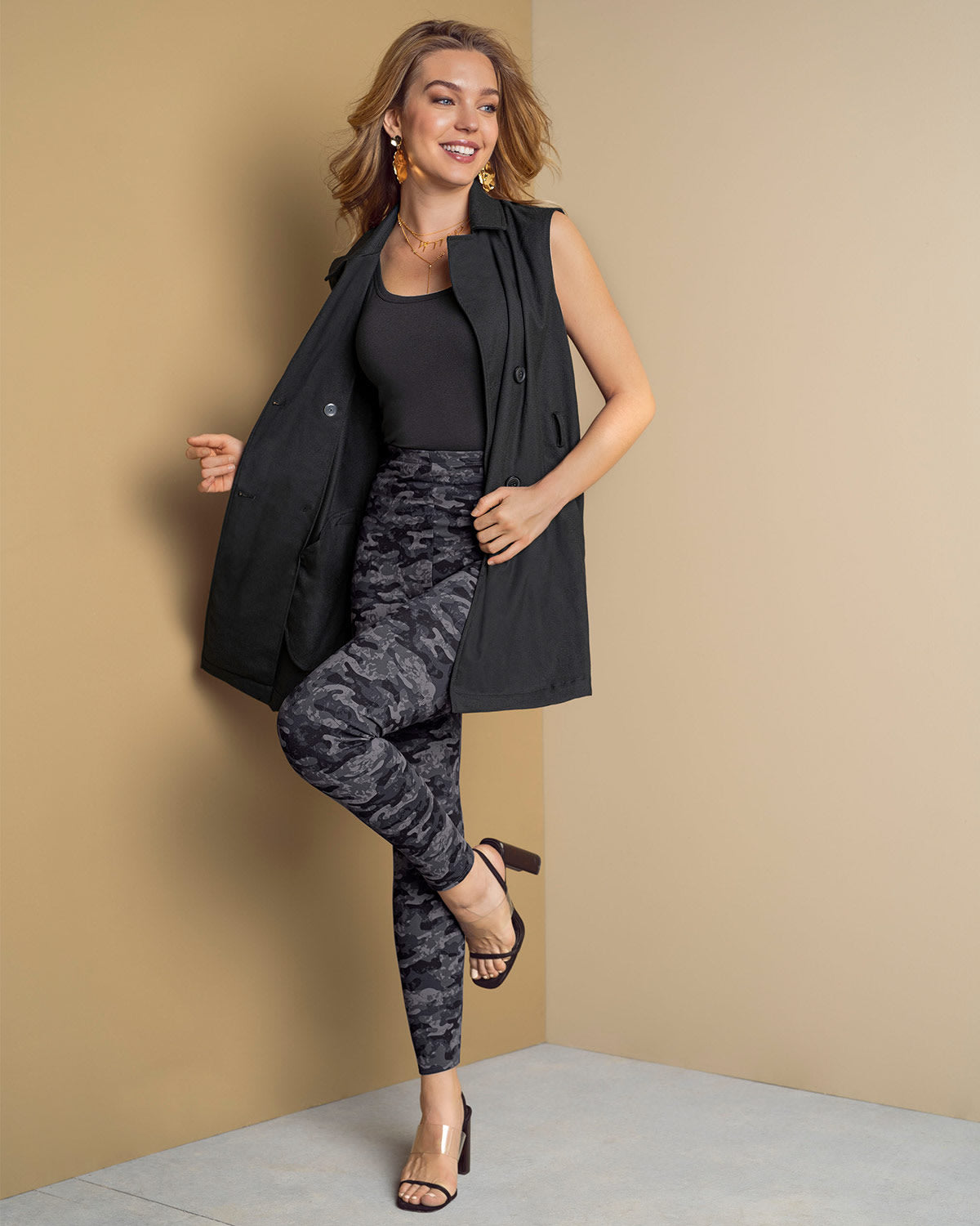 Leggings con control de abdomen y cintura#color_791-gris-oscuro