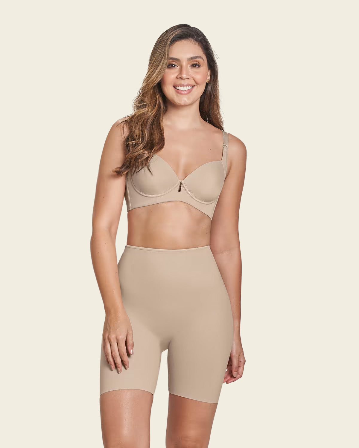 Braga short invisible de control de abdomen efecto levanta glúteos#color_802-beige