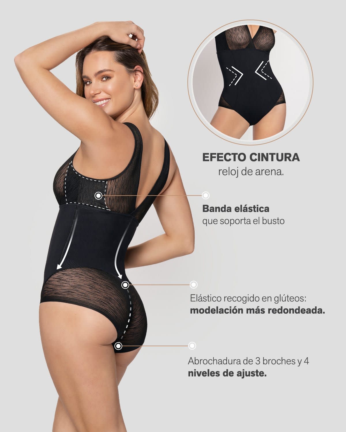 Faja tipo body con bralette incorporado con control de abdomen#all_variants