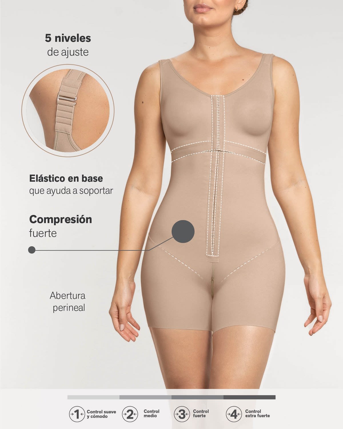 Faja body de control fuerte + sujetador incorporado + efecto levanta glúteos#all_variants