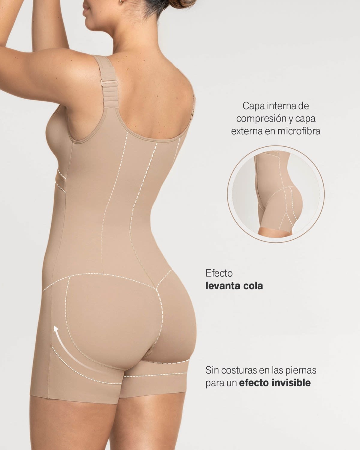 Faja body de control fuerte + sujetador incorporado + efecto levanta glúteos#all_variants