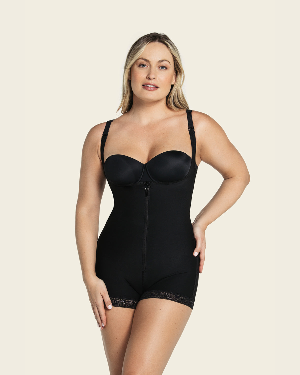 Faja estilo body de compresión fuerte levanta glúteos#color_700-negro