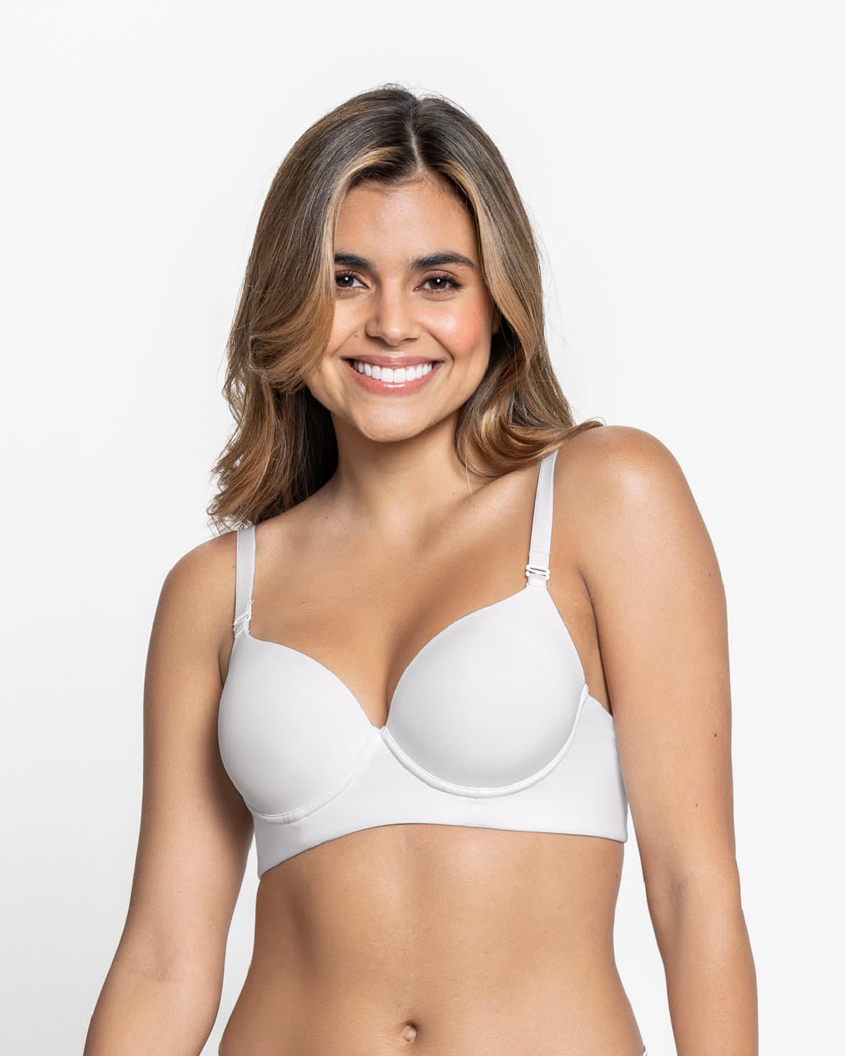 Sujetador triangular de buen cubrimiento y push up suave#color_000-blanco