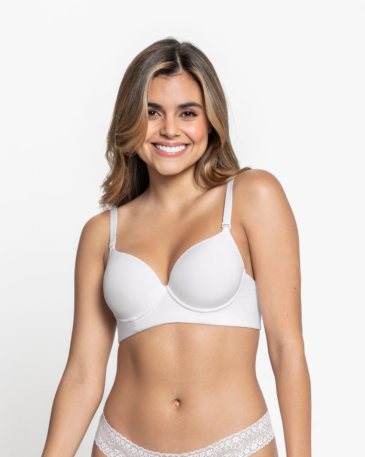 Sujetador triangular de push up alto#color_000-blanco