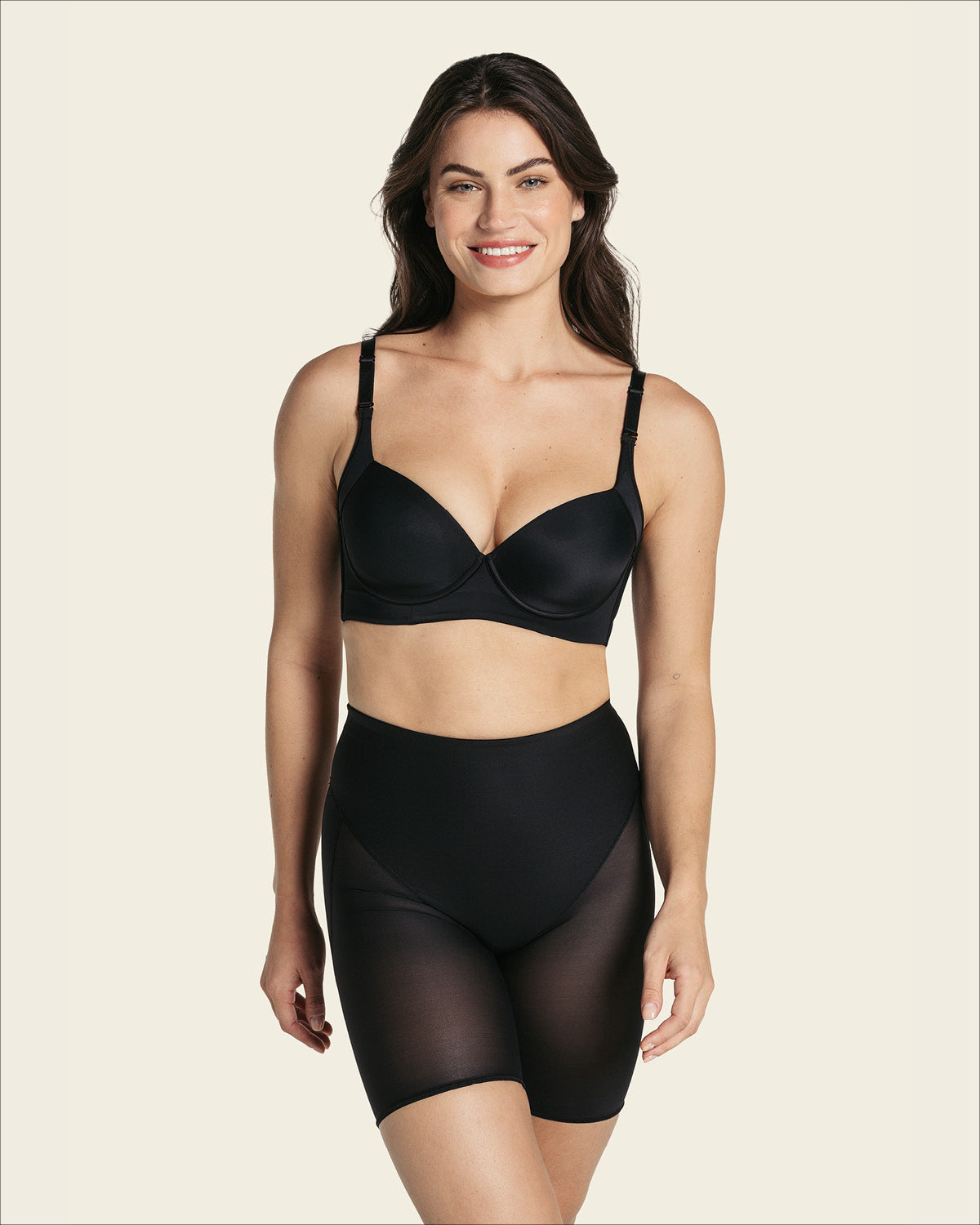 Braga faja tipo short levanta glúteos de control en abdomen#color_700-negro