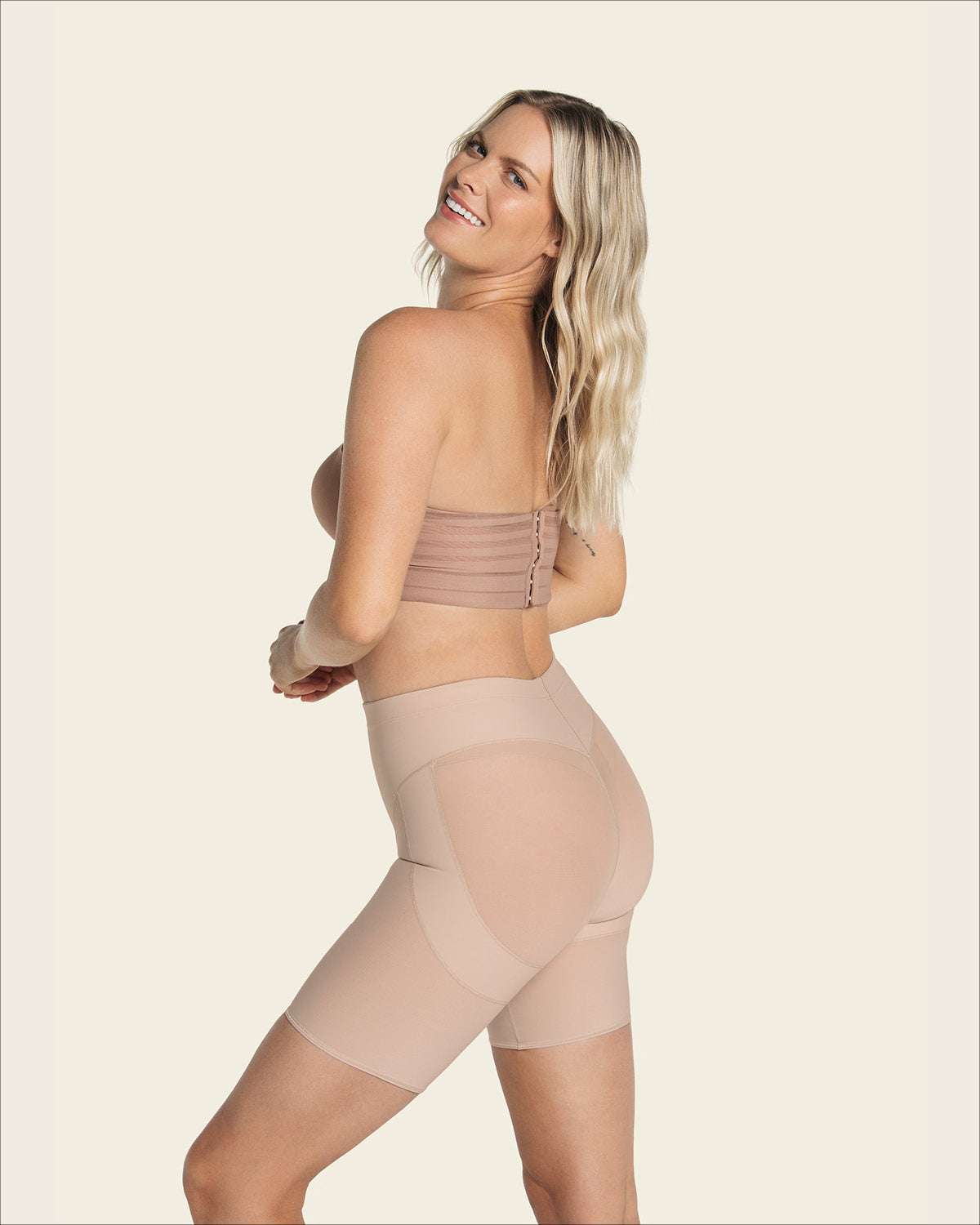 Braga faja tipo short levanta glúteos de control en abdomen#color_802-habano-claro