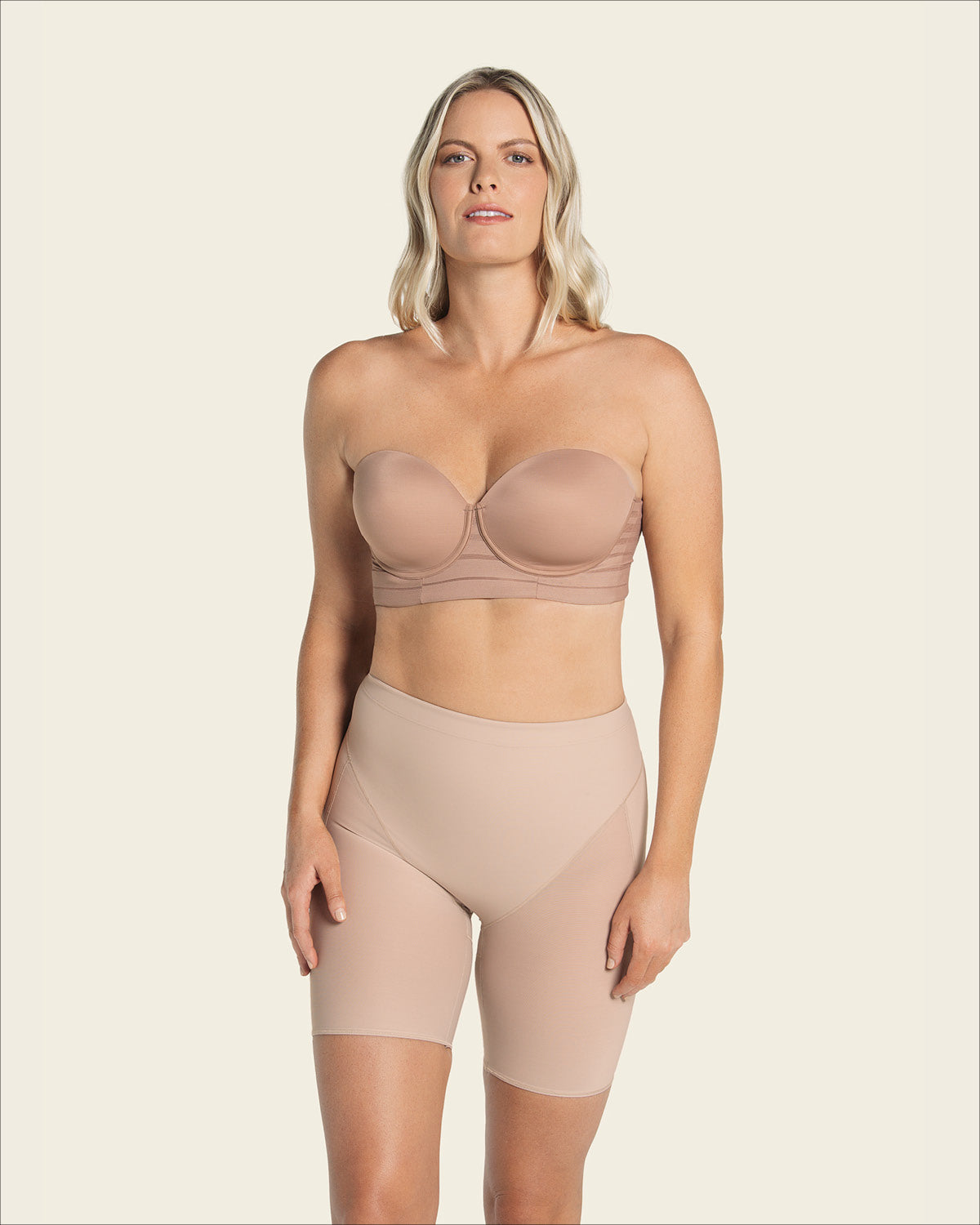 Braga faja tipo short levanta glúteos de control en abdomen#color_802-habano-claro