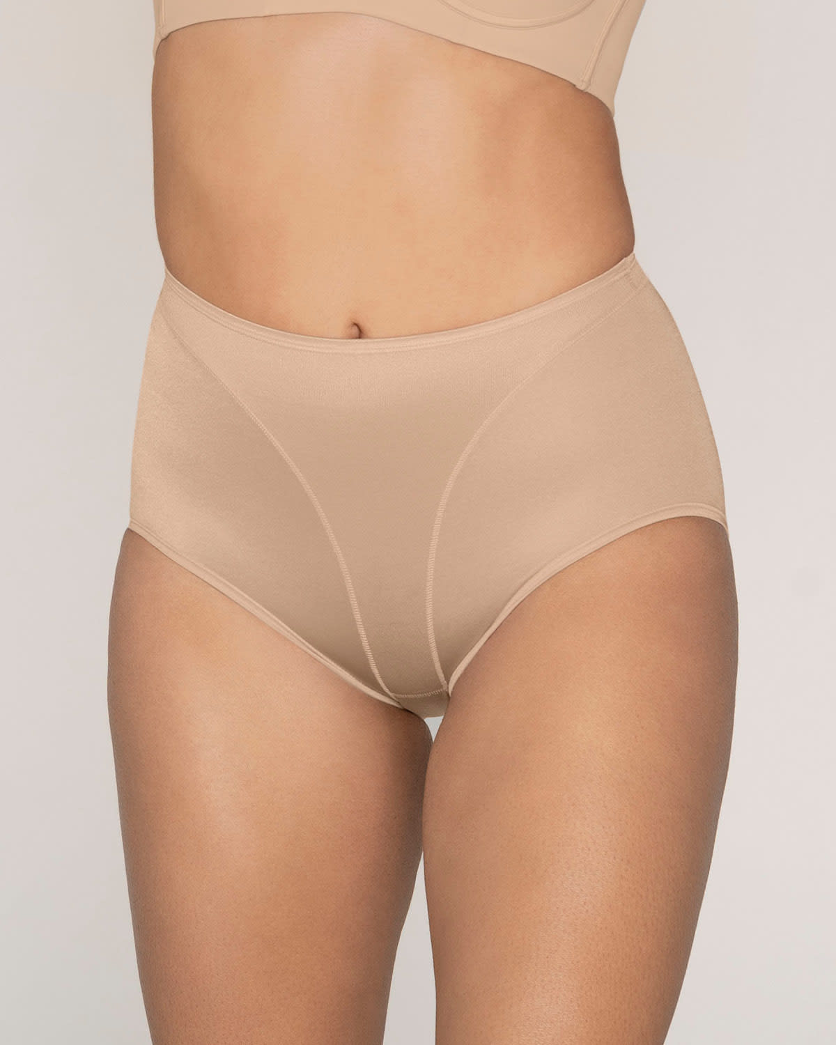 Paquete x 2 bragas fajas clásicas con control suave de abdomen#color_878-beige