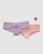 Paquete de 2 braguitas tipo culotte en encaje y blonda#color_s43-rosado-lila