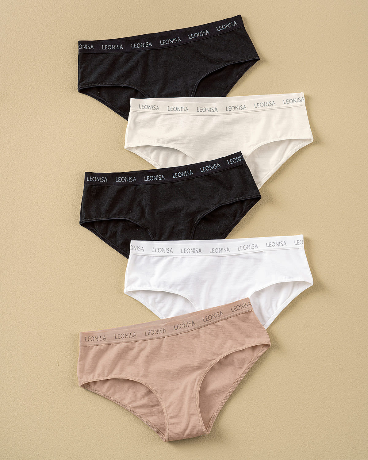 Paquete x 5 bragas estilo culotte#color_s02-blanco-negro-habano-claro