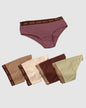 Paquete x 5 bragas estilo culotte#color_s04-palo-de-rosa-tabaco-verde-vino-rosa