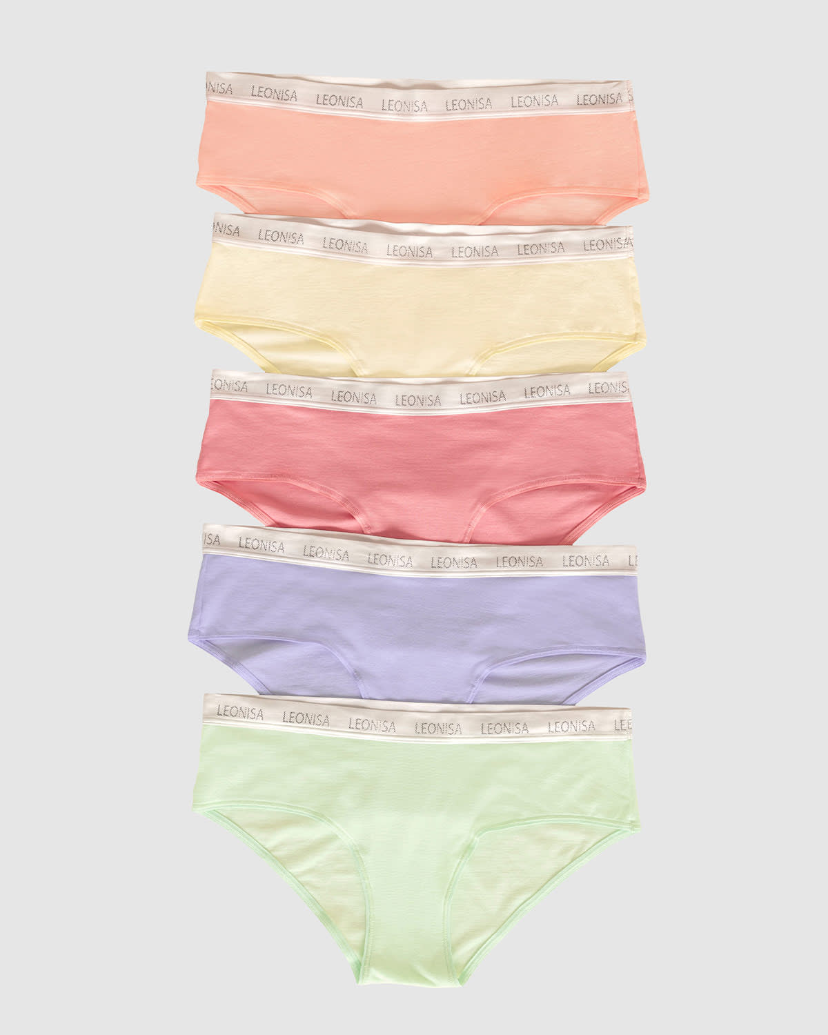 Paquete x 5 bragas estilo culotte#color_s05-durazno-verde-amarillo-coral-lila