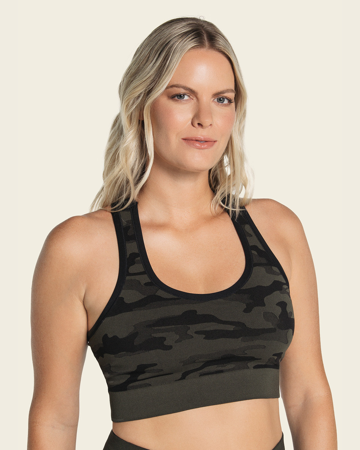 Top deportivo sin costuras doble faz#color_695-verde-camuflado