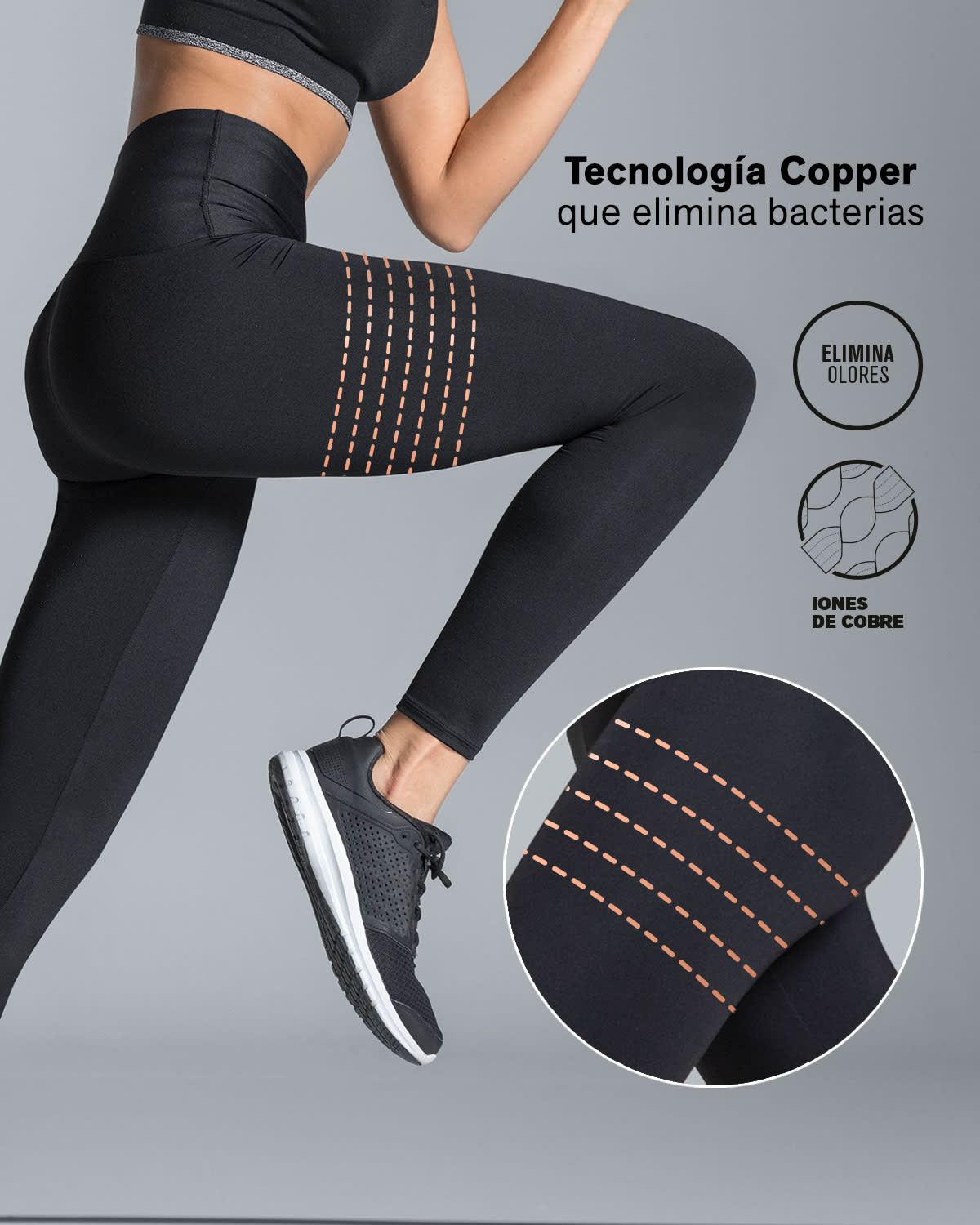 Legging deportivo tiro alto de control en abdomen y piernas#all_variants