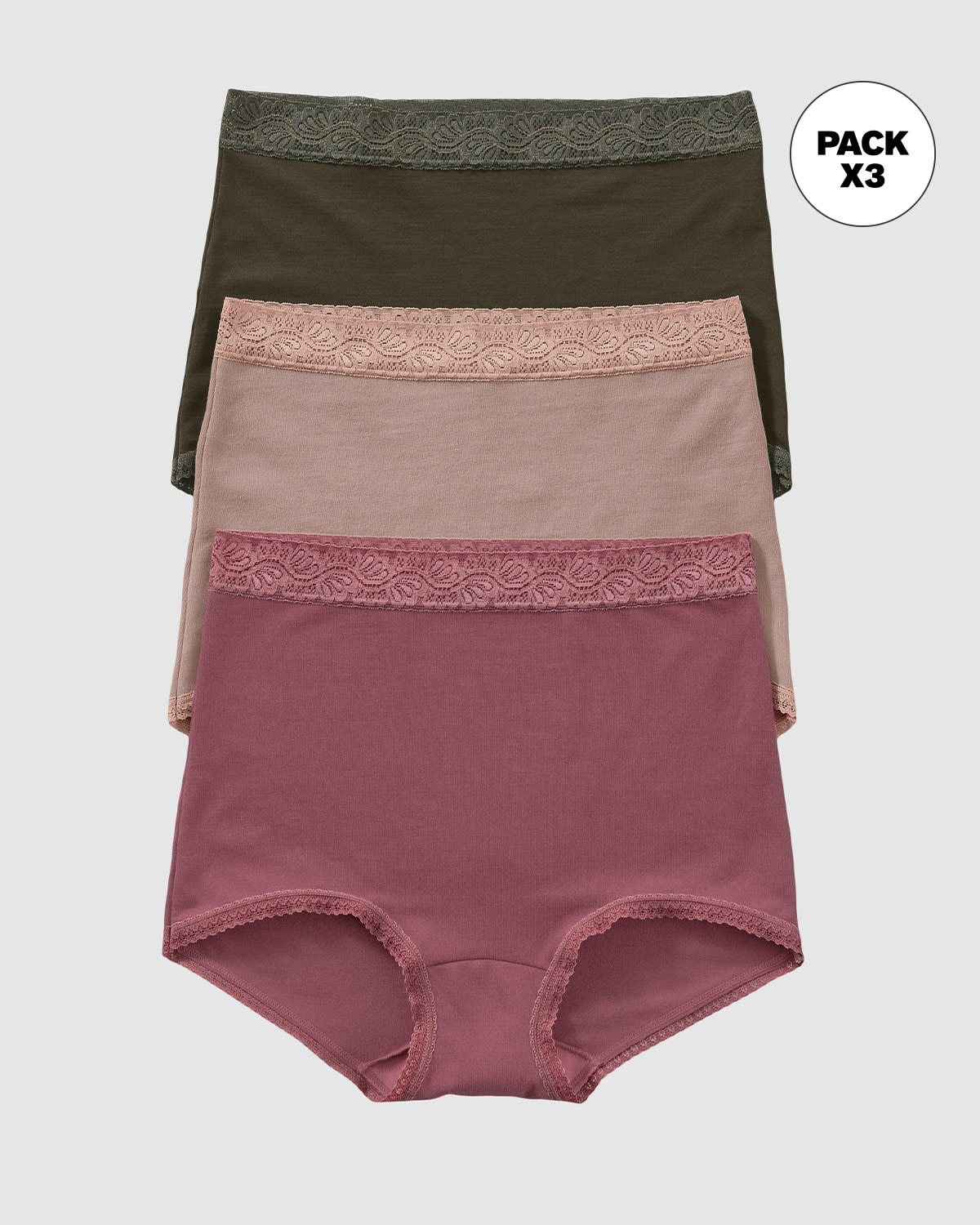 3 confortables bragas clásicas ajuste y cubrimiento total#color_s22-vino-verde-rosa