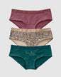 3 braguitas estilo culotte en algodón#color_s46-habano-estampado-verde-estampado-rosa-oscuro