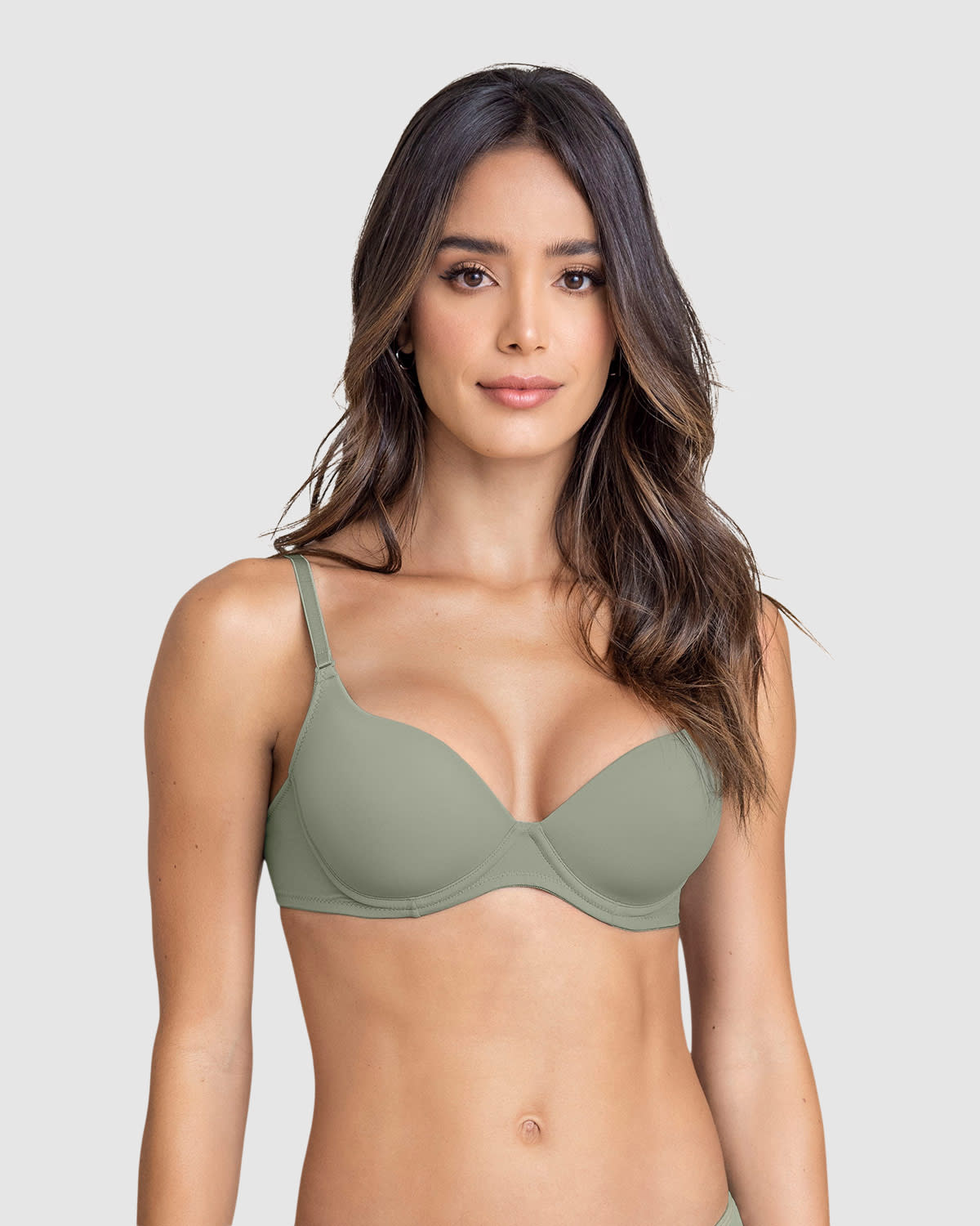 Sujetador push up medio con tirantes multiusos#color_623-verde