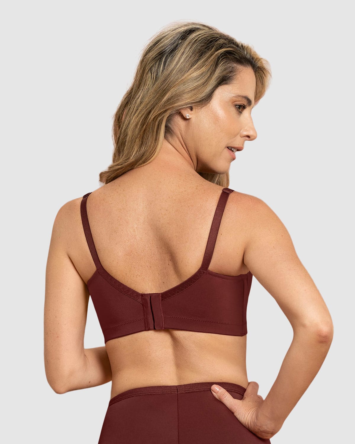 Sujetador triangular de push up medio y espalda ancha#color_a21-vino