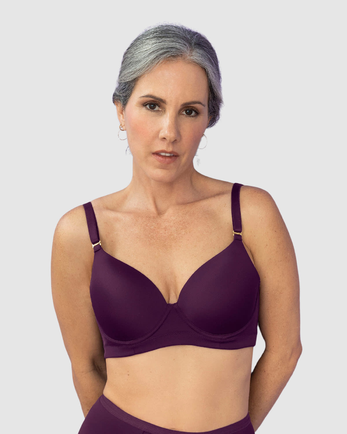 Sujetador triangular de push up medio y espalda ancha#color_a97-uva