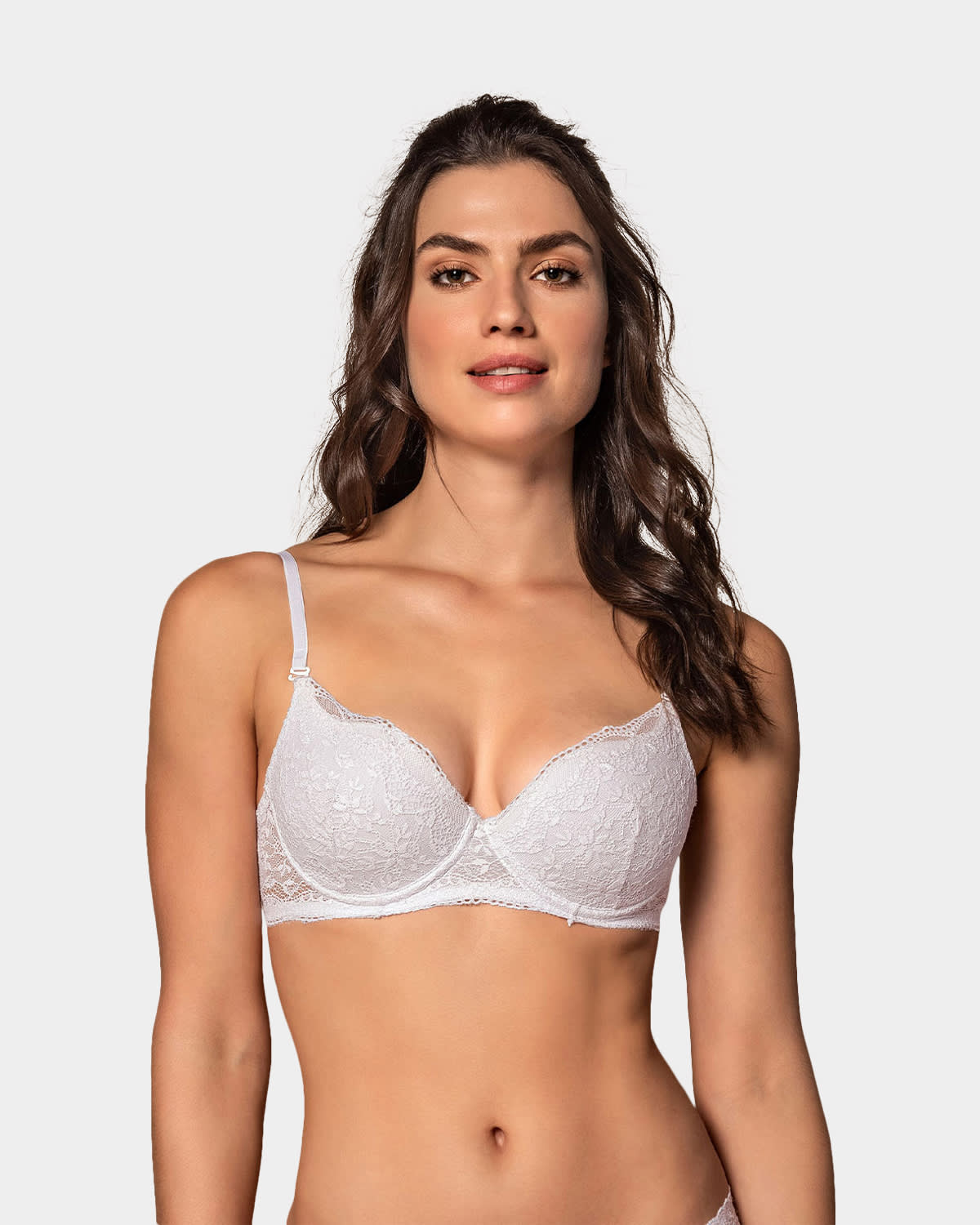 Sujetador push up suave en encaje#color_000-blanco