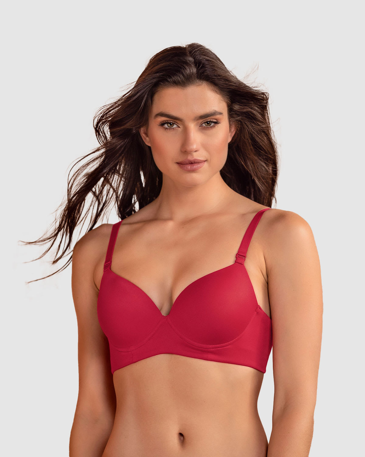 Sujetador triangular de push up alto#color_323-rojo